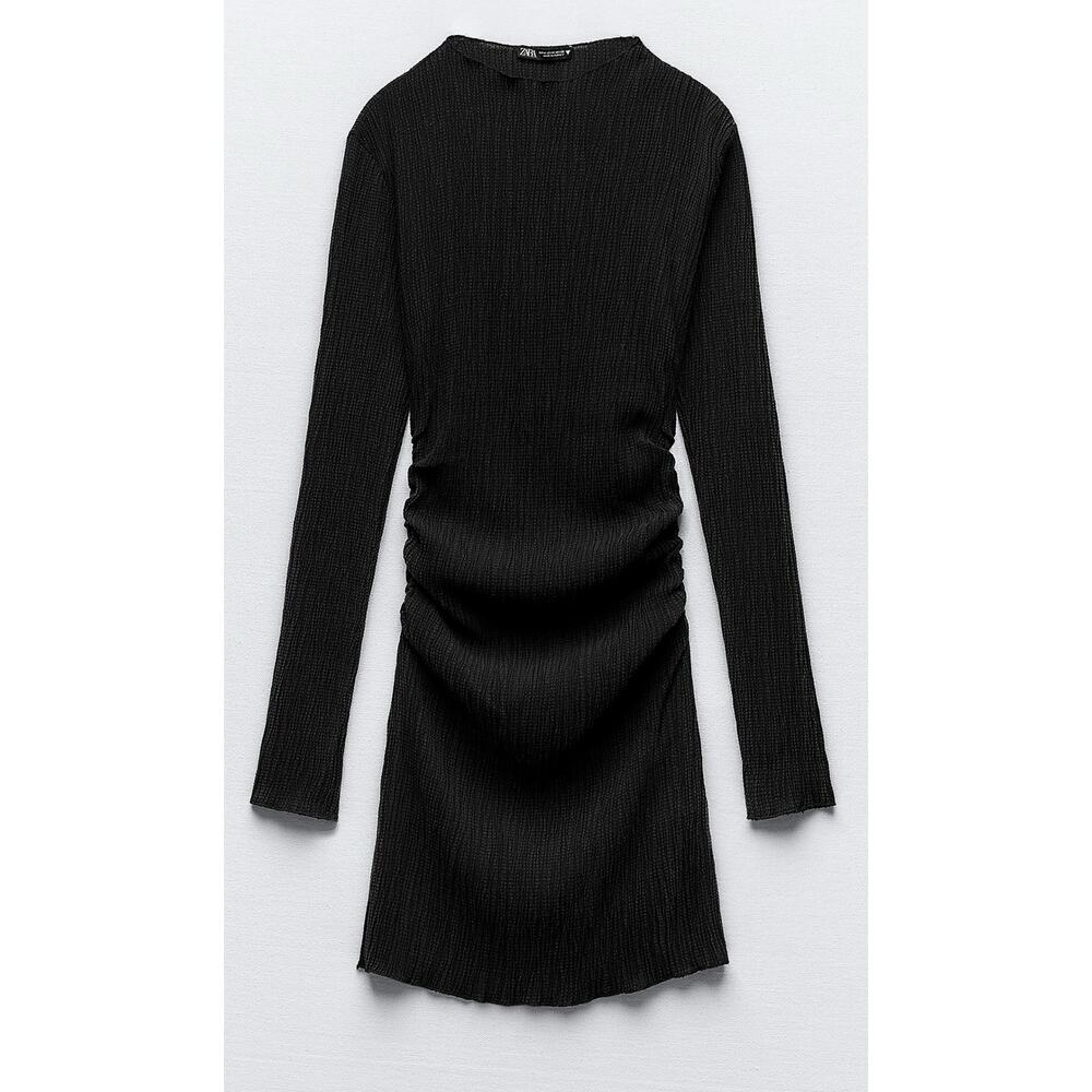 Zara Short Textured Dress Sz M Brand New
